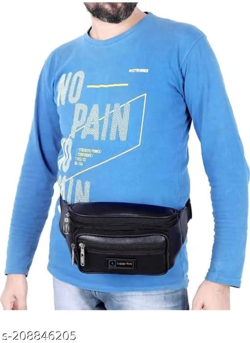 Latest Men Women Leather Waist Pack Travel Bag For Money | Belt| Cards | Mobile | Documents|Kit Books Bills Dairy Cross Side Bags Stylish for boys girls Kamar Pouch With Belt Stylish Waist