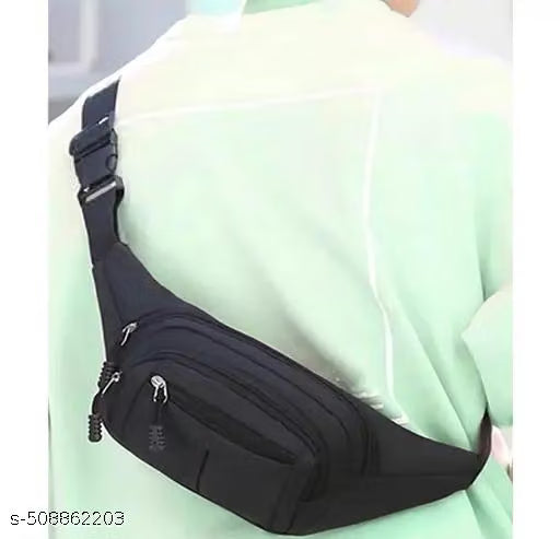 TnJ Waist Bag for Men Women, Stylish Chest, Fanny Pouch, Belt Sport Bag Waist Bag (Black) ₹193